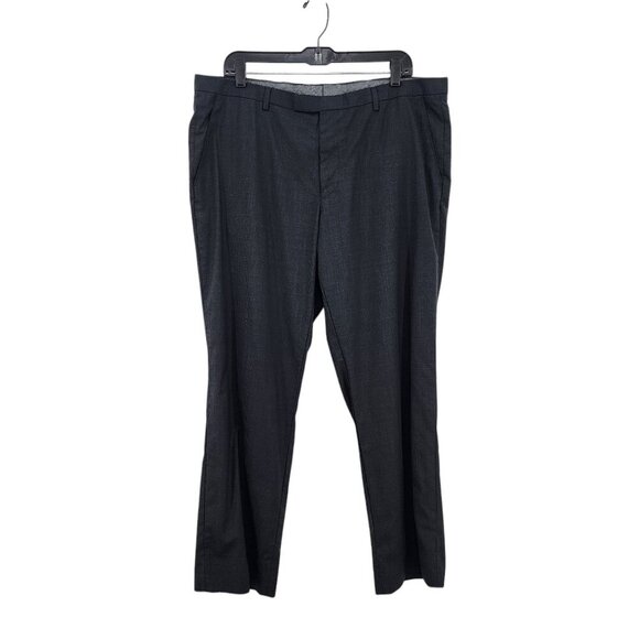 BOSS Hugo Boss Men's 100% Virgin Wool Micro Houndstooth Slim Leg Pants - 40R - Picture 1 of 11